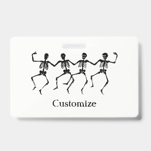 Dancing Skeletons Halloween Badge