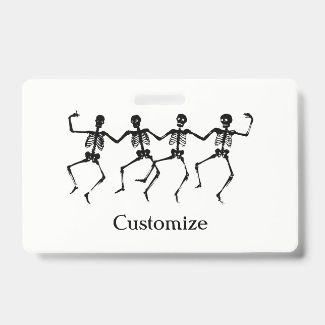 Dancing Skeletons Halloween Badge (Front)