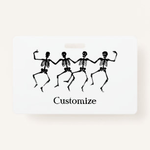Dancing Skeletons Halloween Badge