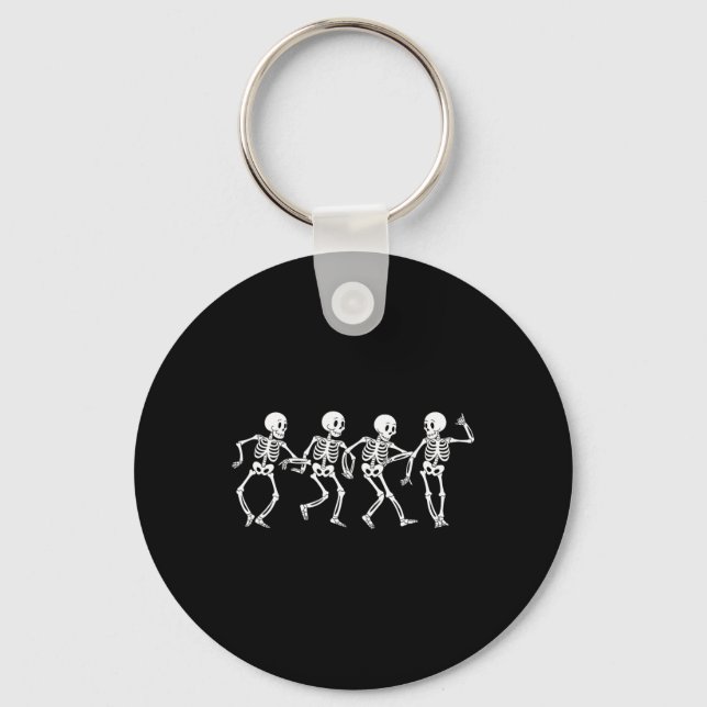 Dancing Skeletons Halloween Costume  Keychain (Front)
