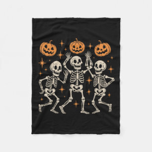 Dancing Skeletons Halloween Dance Of Death Macabre Fleece Blanket