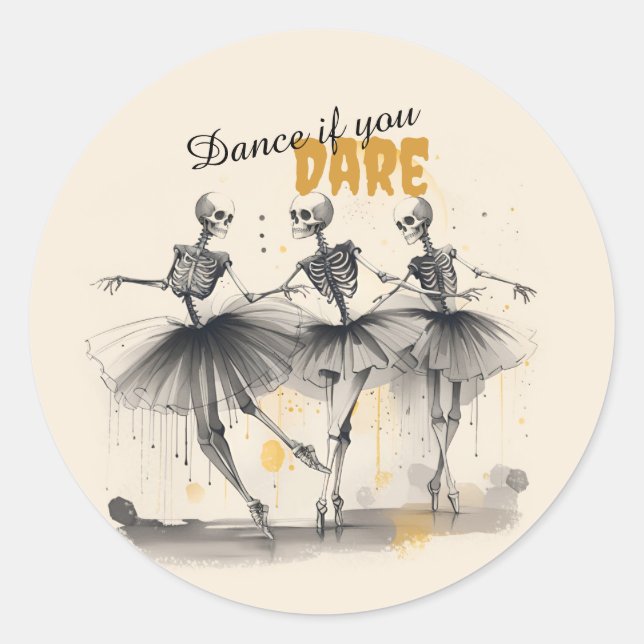 Dancing Skeletons Hallowe'en Dance Stickers (Front)