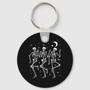 Dancing Skeletons Halloween Funny Skeleton Dance Keychain