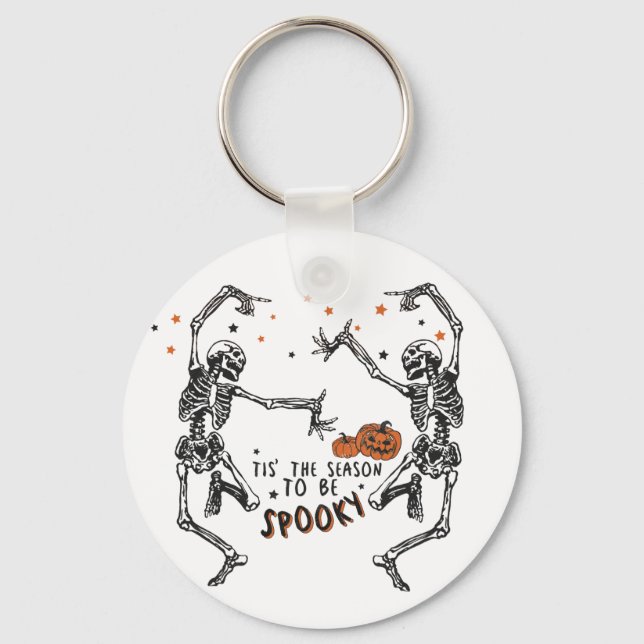 Dancing Skeletons Halloween  Keychain (Front)