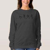Dancing Skeletons Halloween Monocrome Womens
