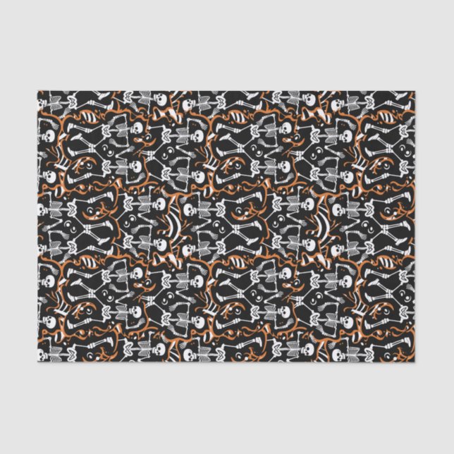 Dancing Skeletons Halloween or Day of the Dead Tissue Paper (Front)