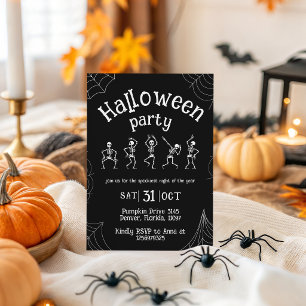 Dancing Skeletons Halloween Party Invitation