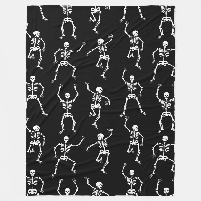 Dancing Skeletons Halloween Plush Fleece Blanket (Front)