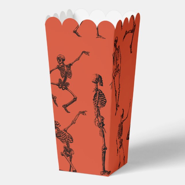 Dancing Skeletons Halloween Popcorn Favor Box (Front)