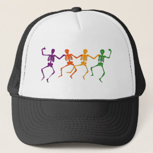 Dancing Skeletons Halloween Shirt Trucker Hat