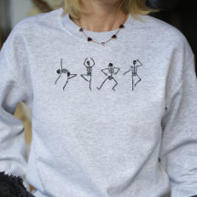 Dancing Skeletons Halloween Spooky Season Womens