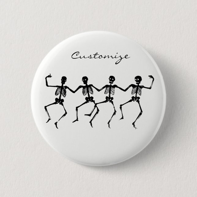 Dancing Skeletons Halloween Thunder_Cove 2 Inch Round Button (Front)