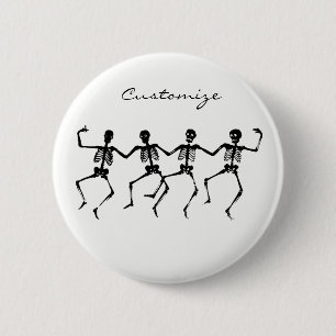 Dancing Skeletons Halloween Thunder_Cove 2 Inch Round Button