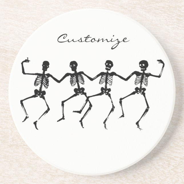 Dancing Skeletons Halloween Thunder_Cove Coaster (Front)