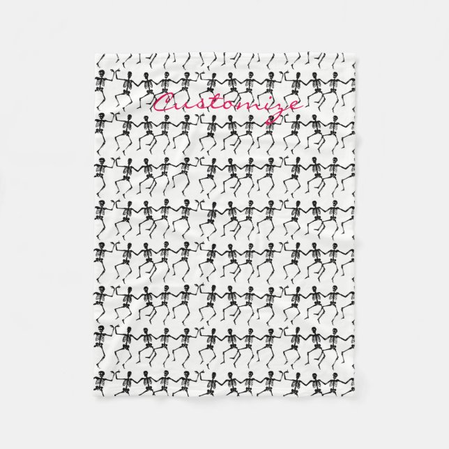 Dancing Skeletons Halloween Thunder_Cove Fleece Blanket (Front)