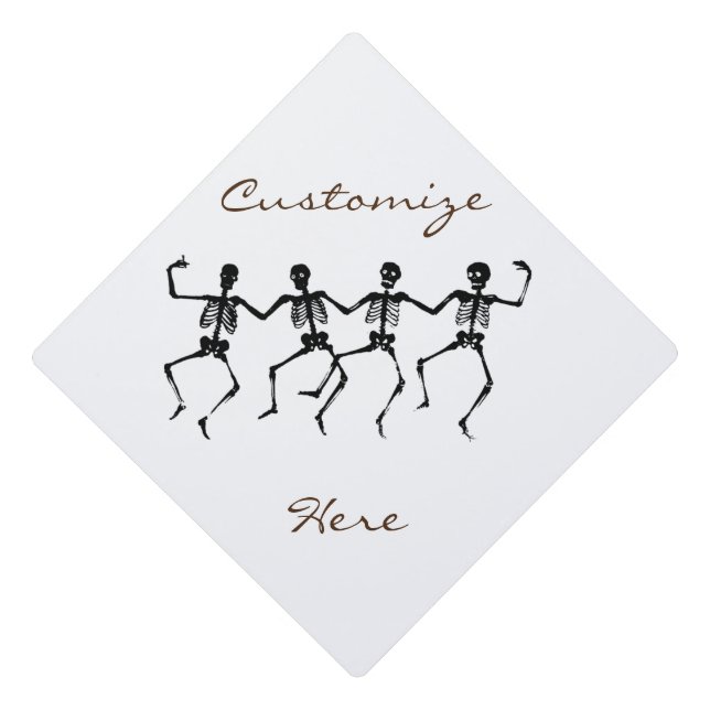 Dancing Skeletons Halloween Thunder_Cove Graduation Cap Topper (Front)