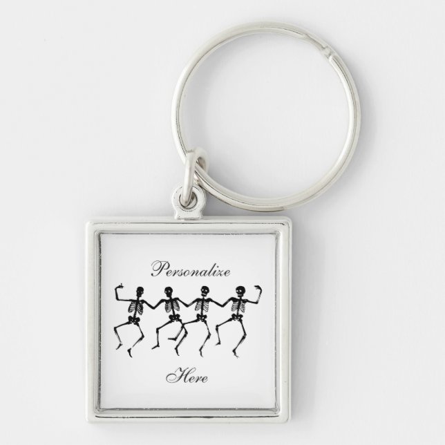Dancing Skeletons Halloween Thunder_Cove Keychain (Front)