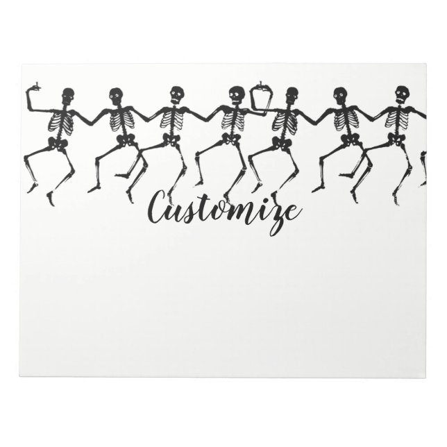 Dancing Skeletons Halloween Thunder_Cove  Notepad (Front)
