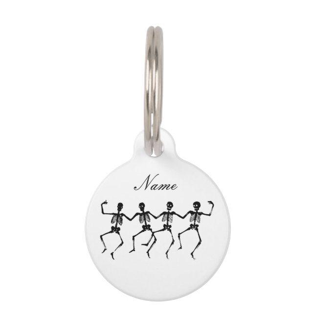 Dancing Skeletons Halloween Thunder_Cove Pet Tag (Front)