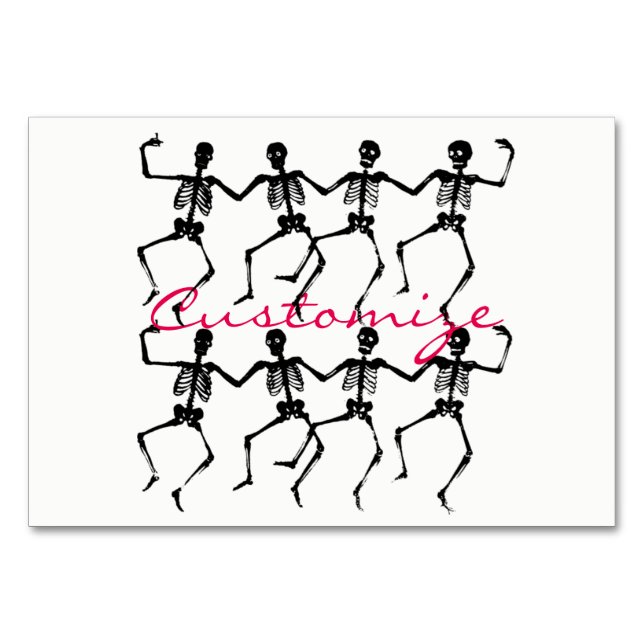 Dancing Skeletons Halloween Thunder_Cove Table Number (Front)