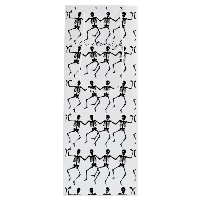 Dancing Skeletons Halloween Thunder_Cove Wine Gift Bag (Front)
