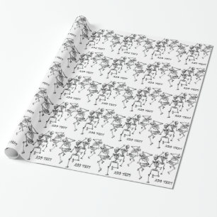 Dancing Skeletons Happy Birthday Halloween Party Wrapping Paper