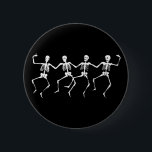 Dancing Skeletons II 2 Inch Round Button<br><div class="desc">Images of white dancing skeletons.</div>