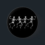 Dancing Skeletons II 2 Inch Round Button<br><div class="desc">Images of white dancing skeletons.</div>