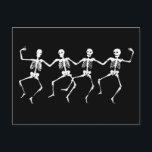 Dancing Skeletons II Postcard<br><div class="desc">Images of white dancing skeletons.</div>