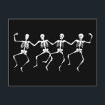 Dancing Skeletons II Postcard<br><div class="desc">Images of white dancing skeletons.</div>