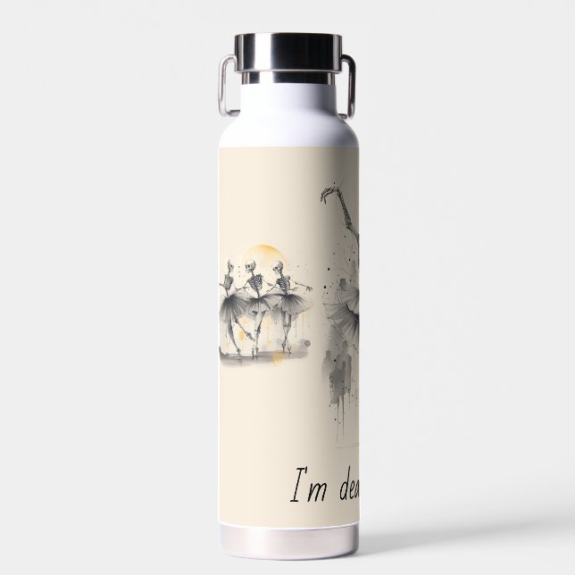 Dancing Skeletons I'm Dead Graceful Water Bottle (Front)