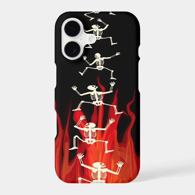 Dancing Skeletons On Fire Flames For Halloween (Back)