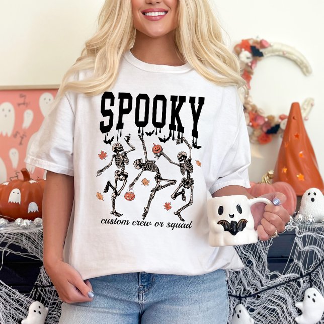 Dancing Skeletons Personalized Spooky Halloween T-Shirt (Creator Uploaded)