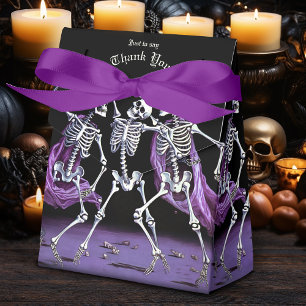 Dancing Skeletons Purple Gothic Wedding Favor Box