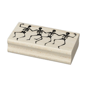 Dancing skeletons rubber stamp