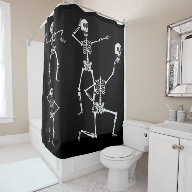 Dancing Skeletons Shower Curtain (In Situ)