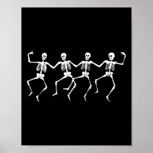 Dancing Skeletons - Spooky Funny Halloween Party G Poster
