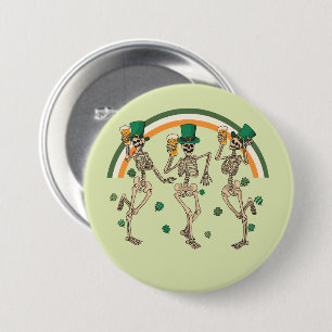 Dancing Skeletons St Patrick 3 Inch Round Button