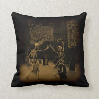 Dancing Skeletons Throw Pillow