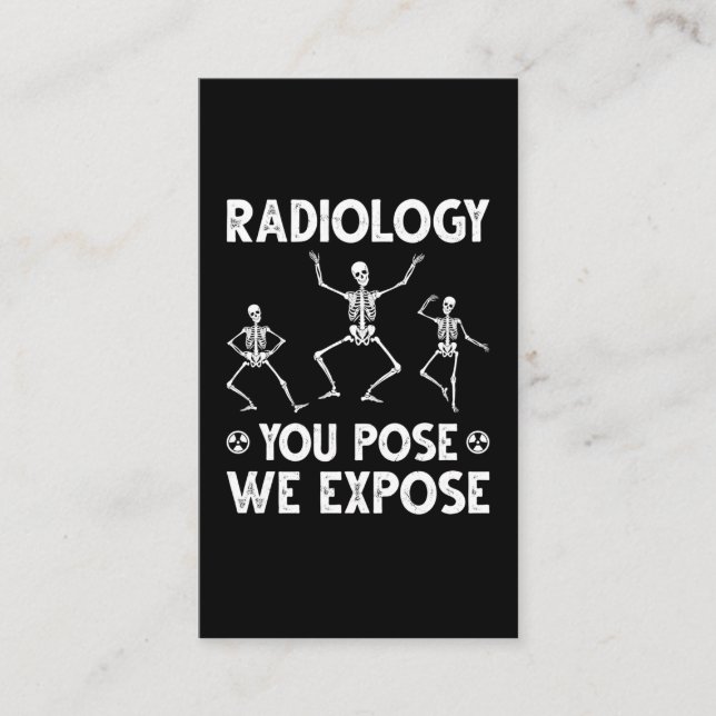 Dancing Skeletons Xray Radiology Humor Business Card (Front)