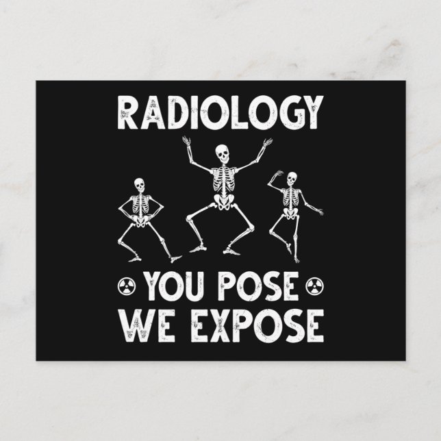 Dancing Skeletons Xray Radiology Humor Postcard (Front)