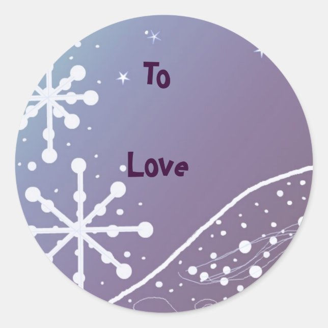 Dancing Snowflakes Classic Round Sticker (Front)