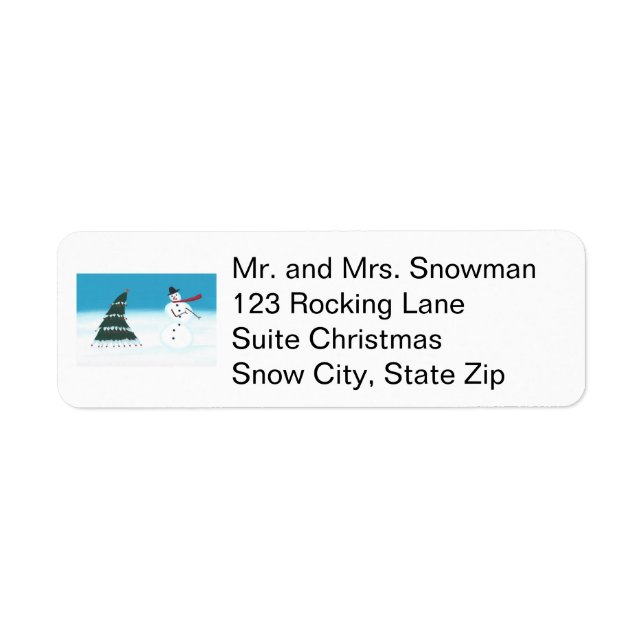 Dancing Snowman and Tree Christmas Address Labels (Devant)