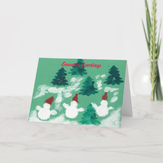 Dancing Snowmen Holiday Card