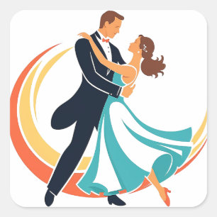 Dancing Square Sticker