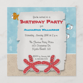 Dancing Starfish Couple Party Invitation