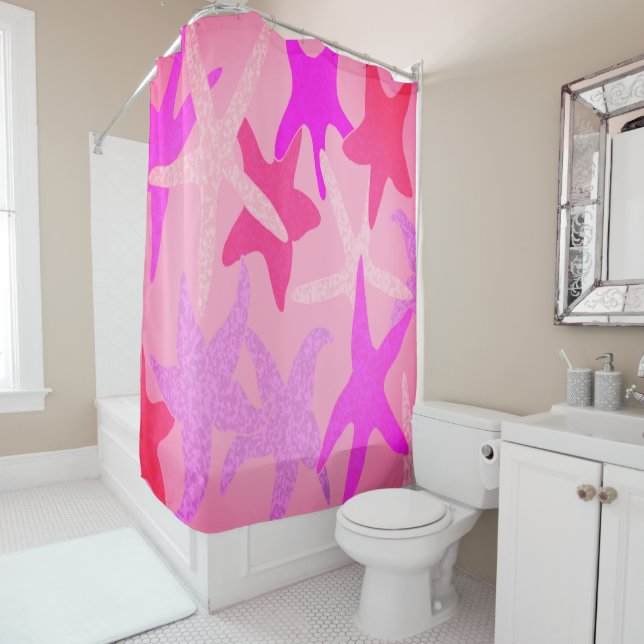 Dancing Starfish Shower Curtain (In Situ)