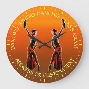 Dancing Studio Dancing Class Teacher Name Large Clock
