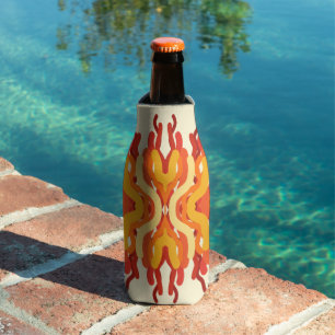 Dancing Sunburst Pop Of Colour Abstract Art Bottle Cooler
