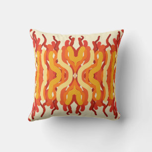 Dancing Sunburst Pop Of Colour Abstract Art Throw Pillow
